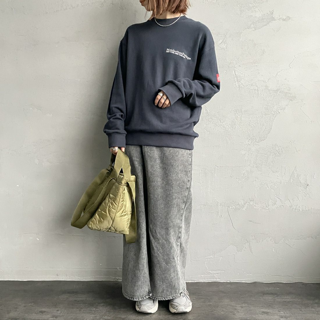 MANHATTAN PORTAGE [マンハッタンポーテージ] 別注 バック切替デザイン クルーネックスウェット [25FWMP-IN72-JF] H.GRAY