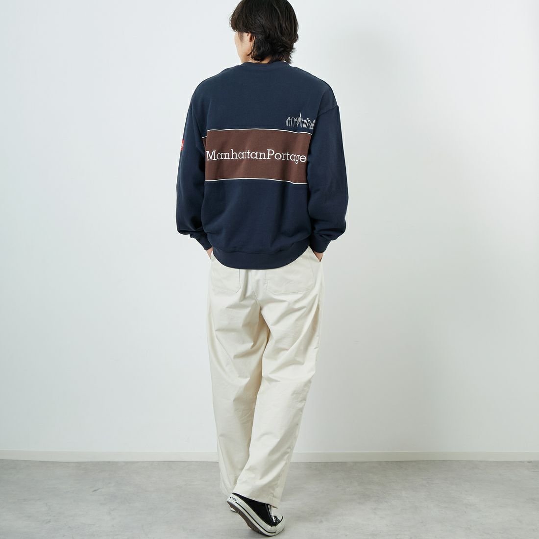 MANHATTAN PORTAGE [マンハッタンポーテージ] 別注 バック切替デザイン クルーネックスウェット [25FWMP-IN72-JF] H.GRAY