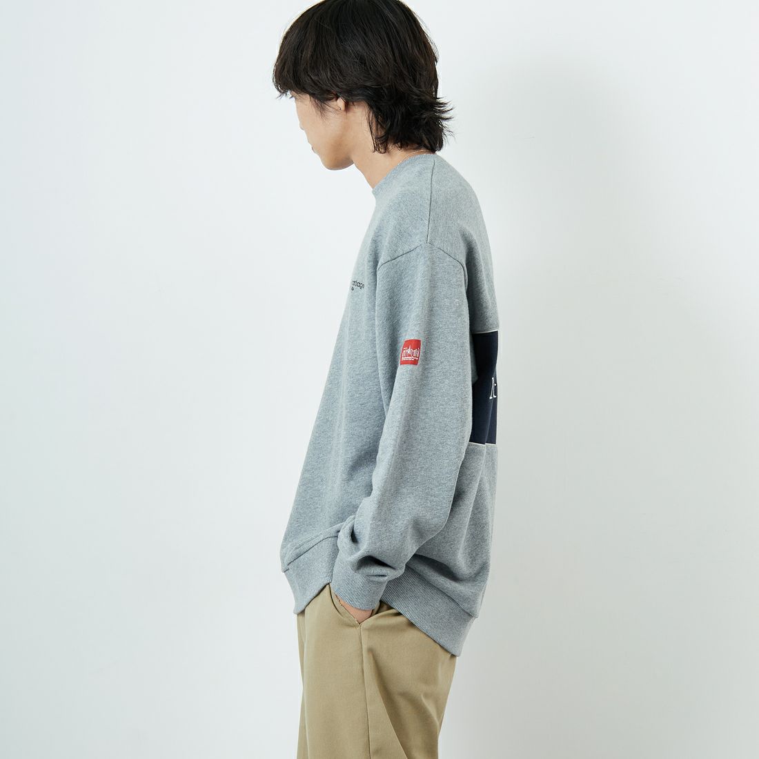 MANHATTAN PORTAGE [マンハッタンポーテージ] 別注 バック切替デザイン クルーネックスウェット [25FWMP-IN72-JF] H.GRAY