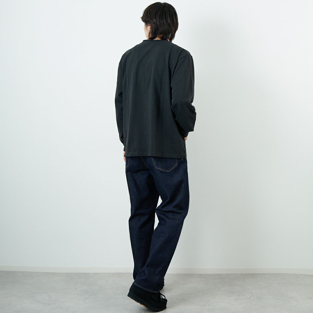 YANUK [ヤヌーク] PREMIUM2 ワイドストレート Roomy [57253040] POW &&モデル身長：179cm 着用サイズ：L&&