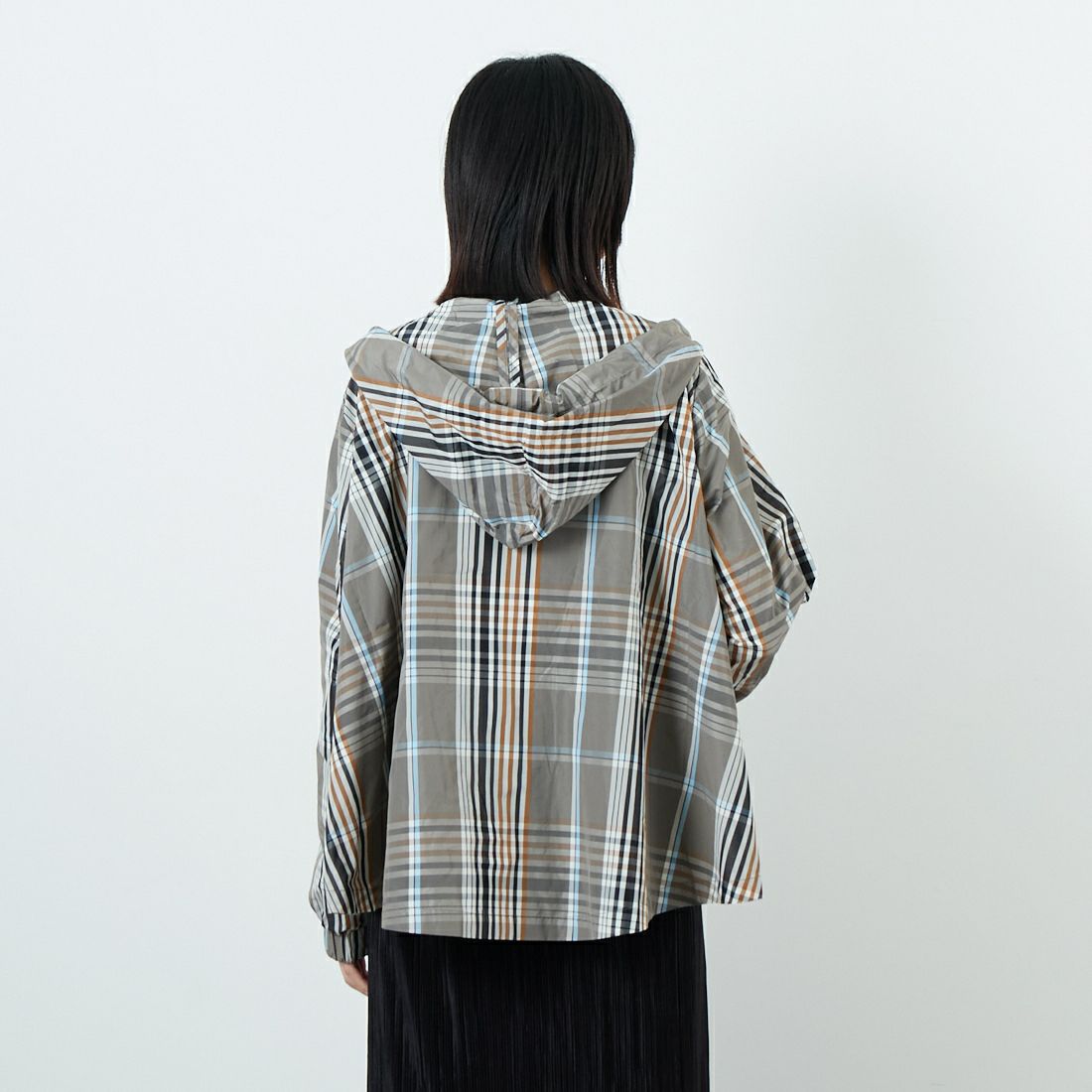 Kelen [ケレン] チェックフーディジャケット [LKL24FJK2037] BEG BROWN &&モデル身長：162cm 着用サイズ：M&&