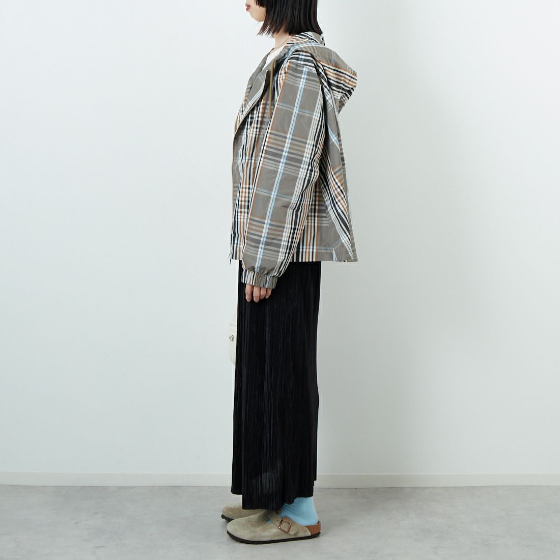 Kelen [ケレン] チェックフーディジャケット [LKL24FJK2037] BEG BROWN &&モデル身長：162cm 着用サイズ：M&&