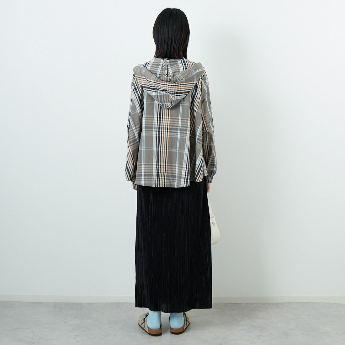 Kelen [ケレン] チェックフーディジャケット [LKL24FJK2037] BEG BROWN &&モデル身長：162cm 着用サイズ：M&&