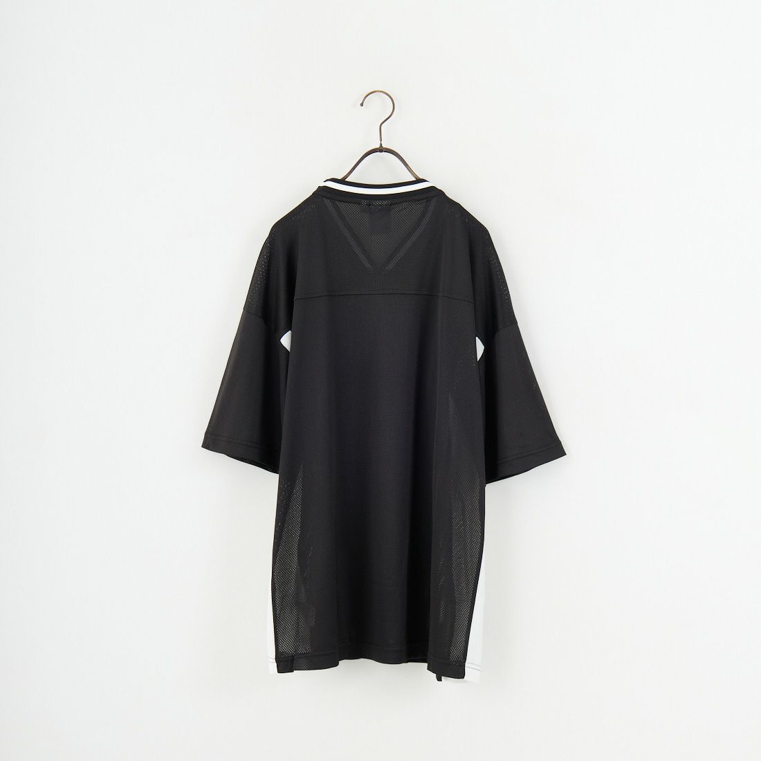 X-girl [エックスガール] フットボールメッシュTシャツワンピース [105253041001] BLACK