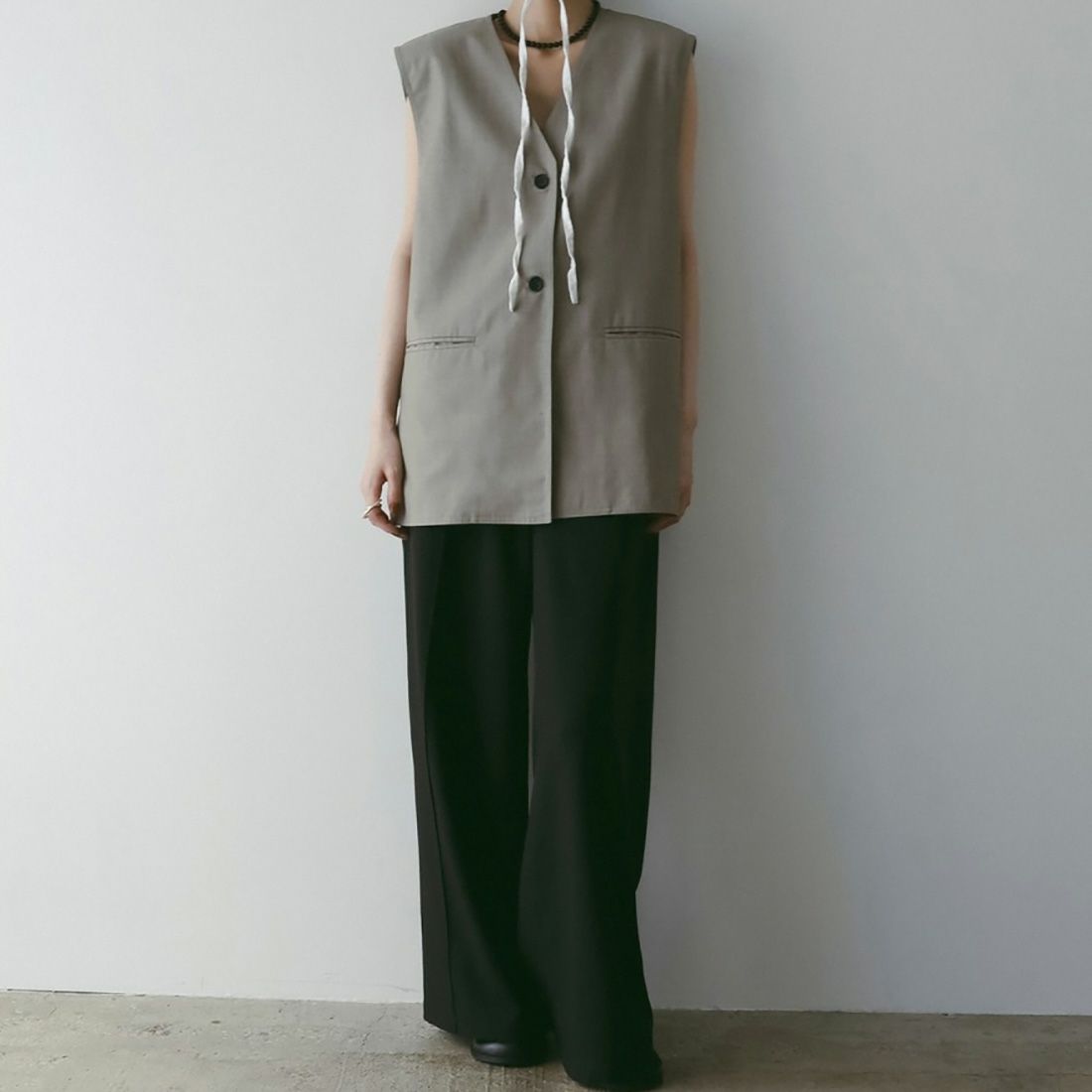 anuke [アンヌーク] ピンタックワイドパンツ [62520730] BLK