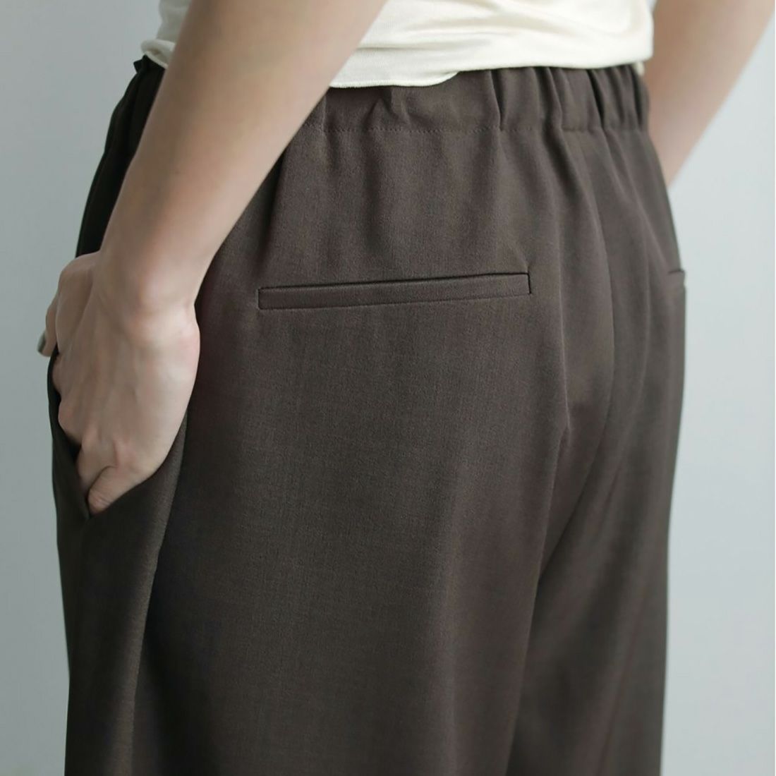 anuke [アンヌーク] ピンタックワイドパンツ [62520730] BRN