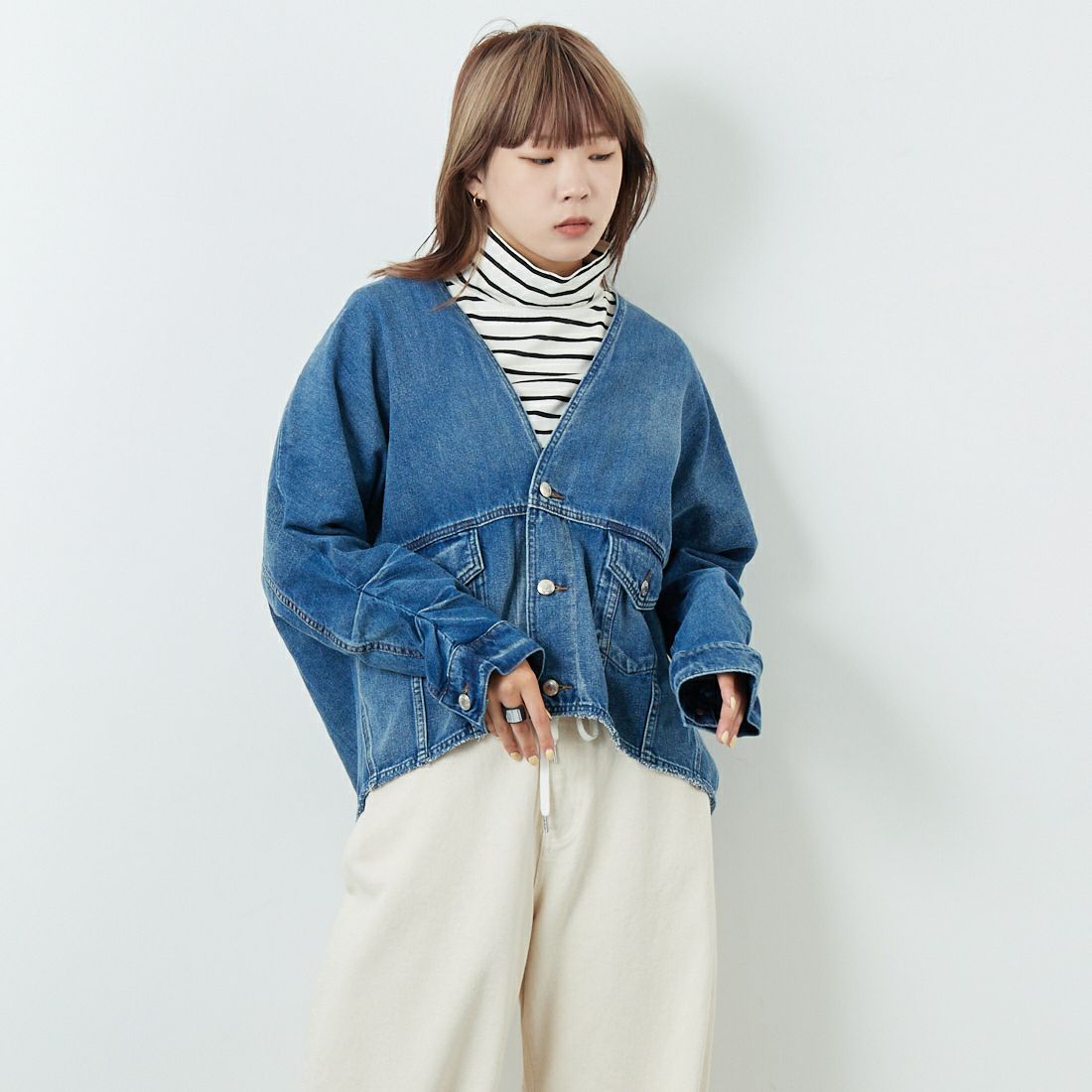 ANTGAUGE [アントゲージ] カーデGジャン [AA717] 36 ﾕｰｽﾞﾄﾞ &&モデル身長：167cm 着用サイズ：F&&