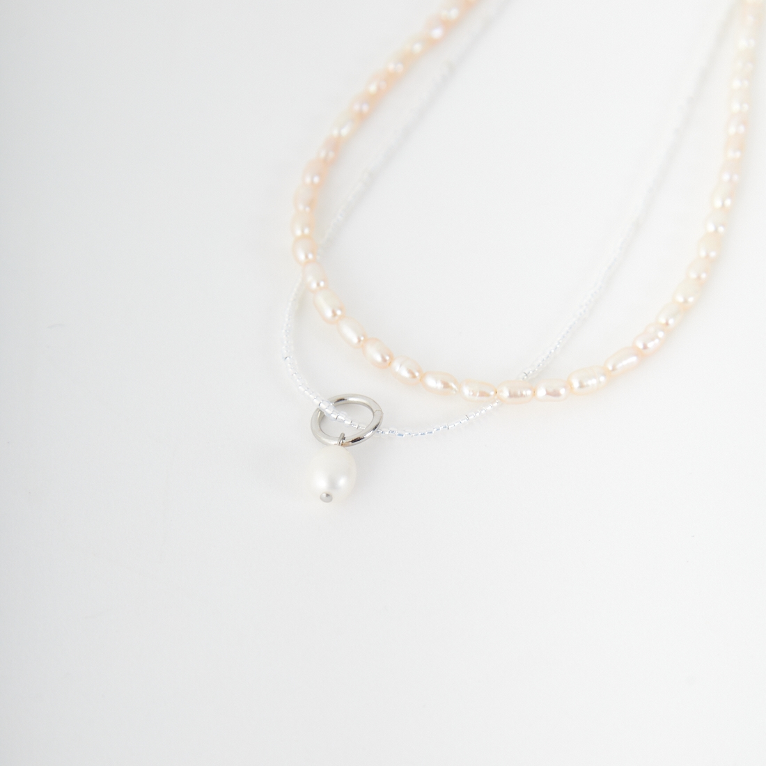 STELLA CIFFON [ステラシフォン] 淡水パールコンビネーションネックレス [AST3-26N10] 00 SILVER