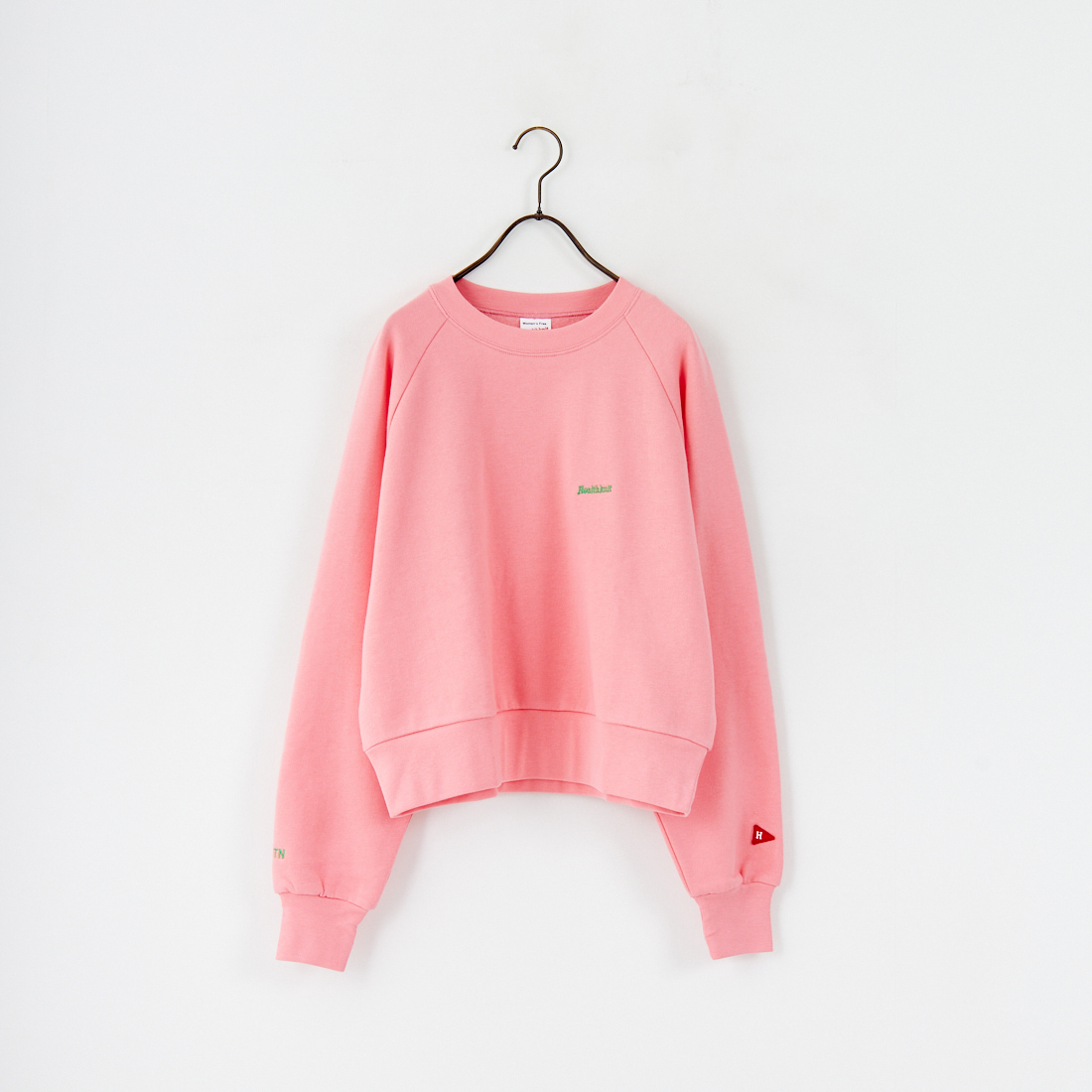 Health knit [ヘルスニット] 別注 ショート丈 クラシックラグランスリーブスウェット [HR25F-L269IN-JF] PINK
