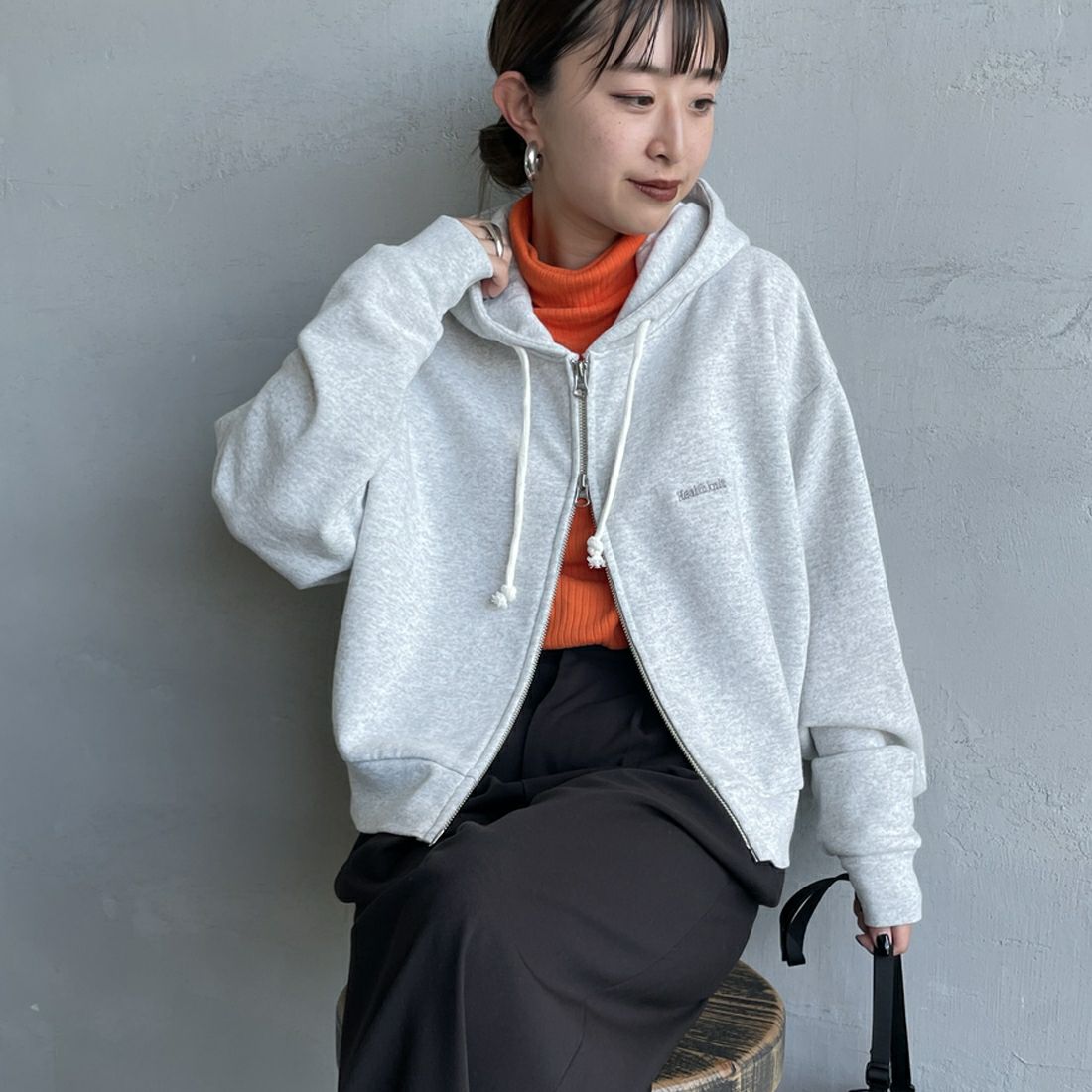 H.GRAY&&モデル身長：150cm 着用サイズ：F&&