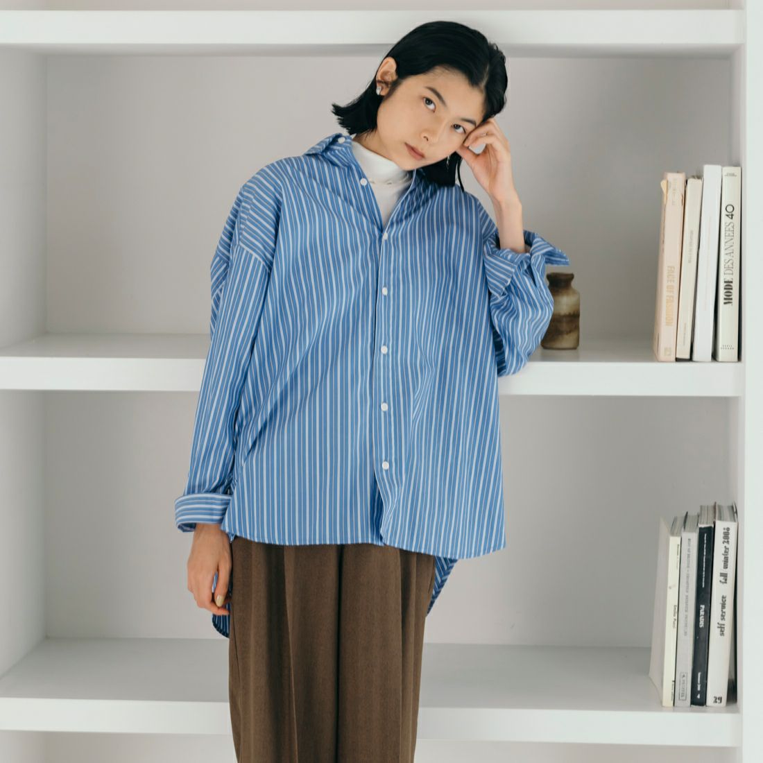 USINE [ユジーヌ] オーバーサイズドレスシャツ [IN1-SH-5] BLU ST