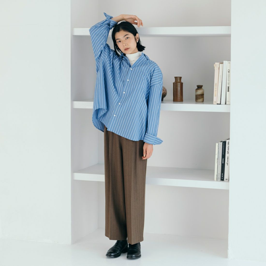 USINE [ユジーヌ] オーバーサイズドレスシャツ [IN1-SH-5] BLU ST