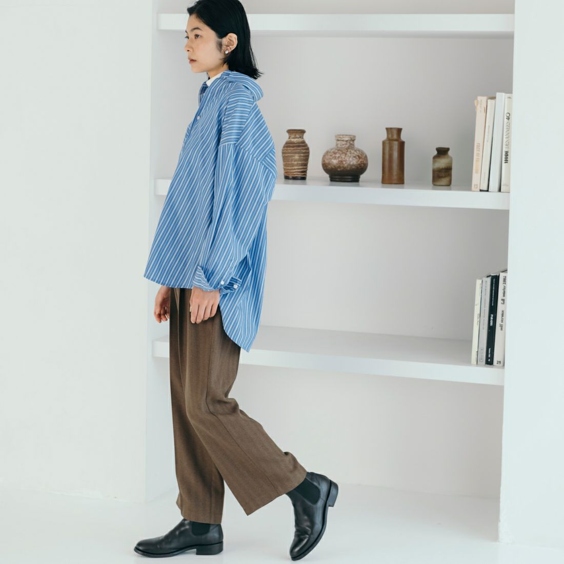 USINE [ユジーヌ] オーバーサイズドレスシャツ [IN1-SH-5] BLU ST