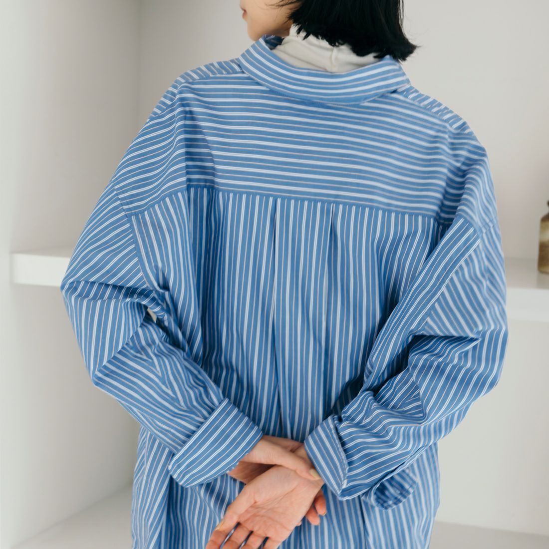 USINE [ユジーヌ] オーバーサイズドレスシャツ [IN1-SH-5] BLU ST