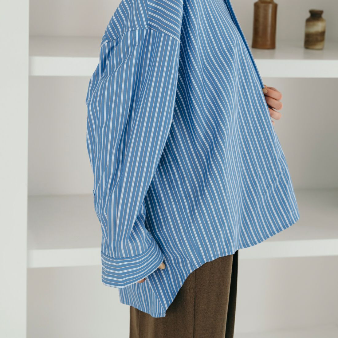 USINE [ユジーヌ] オーバーサイズドレスシャツ [IN1-SH-5] BLU ST