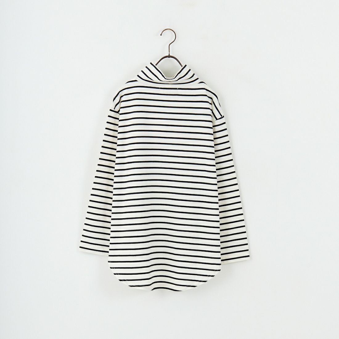 tumugu: [ツムグ] 裾ラウンドハイネックロングボーダーTシャツ [TC22301-BA] 9L BORDER