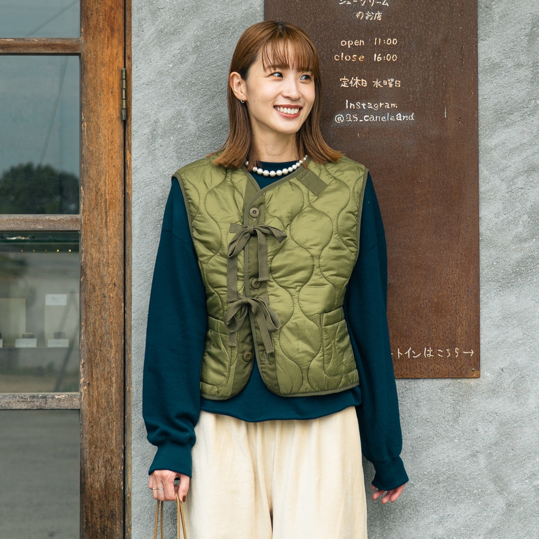 KHAKI&&モデル身長：167cm 着用サイズ：S&&