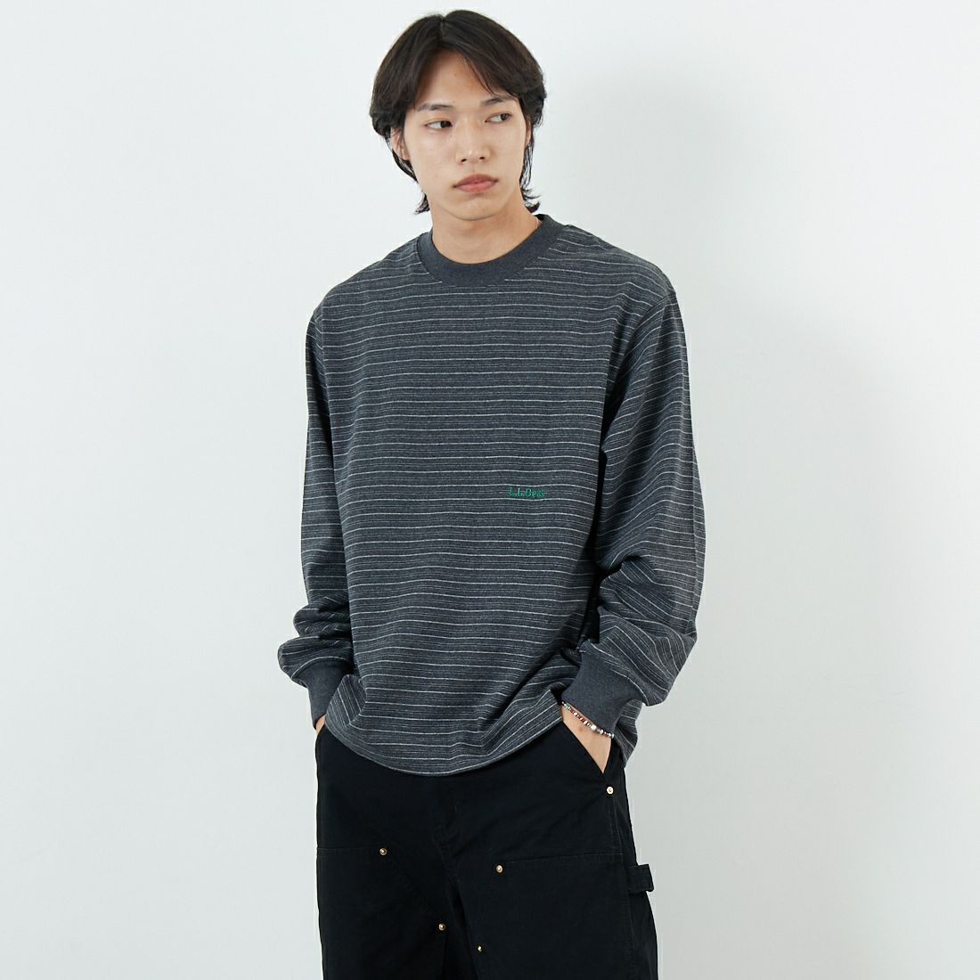L.L.BEAN [エルエルビーン] ユニオン ロングスリーブ ストライプTシャツ [5475-1033] 90 BIR/GRA
