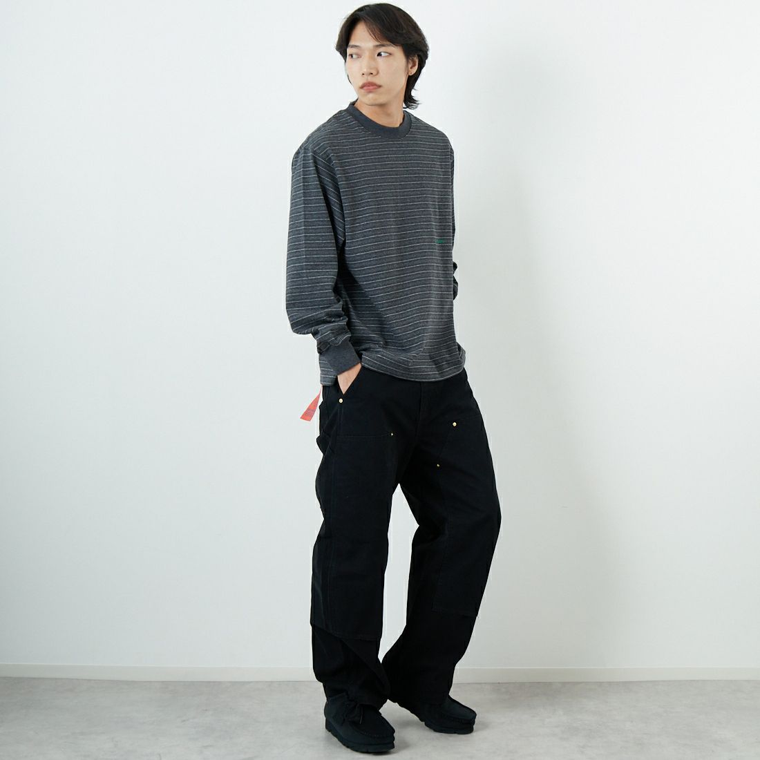 L.L.BEAN [エルエルビーン] ユニオン ロングスリーブ ストライプTシャツ [5475-1033] 90 BIR/GRA