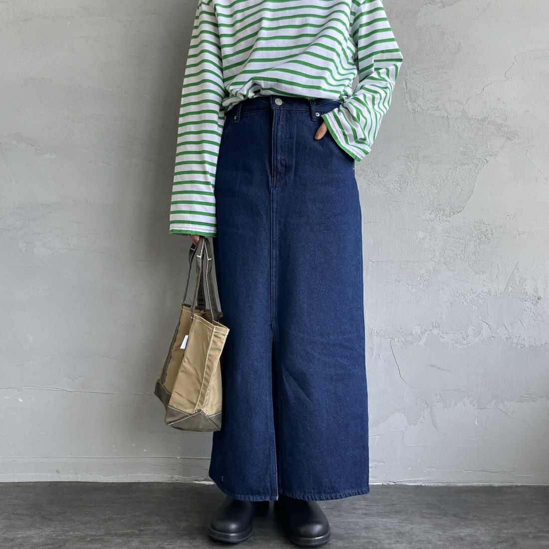 Jeans Factory Clothes [ジーンズファクトリークローズ] コットンデニムナロースカート [JFC-254-066] ONE WASH	&&モデル身長：158cm 着用サイズ：S&&