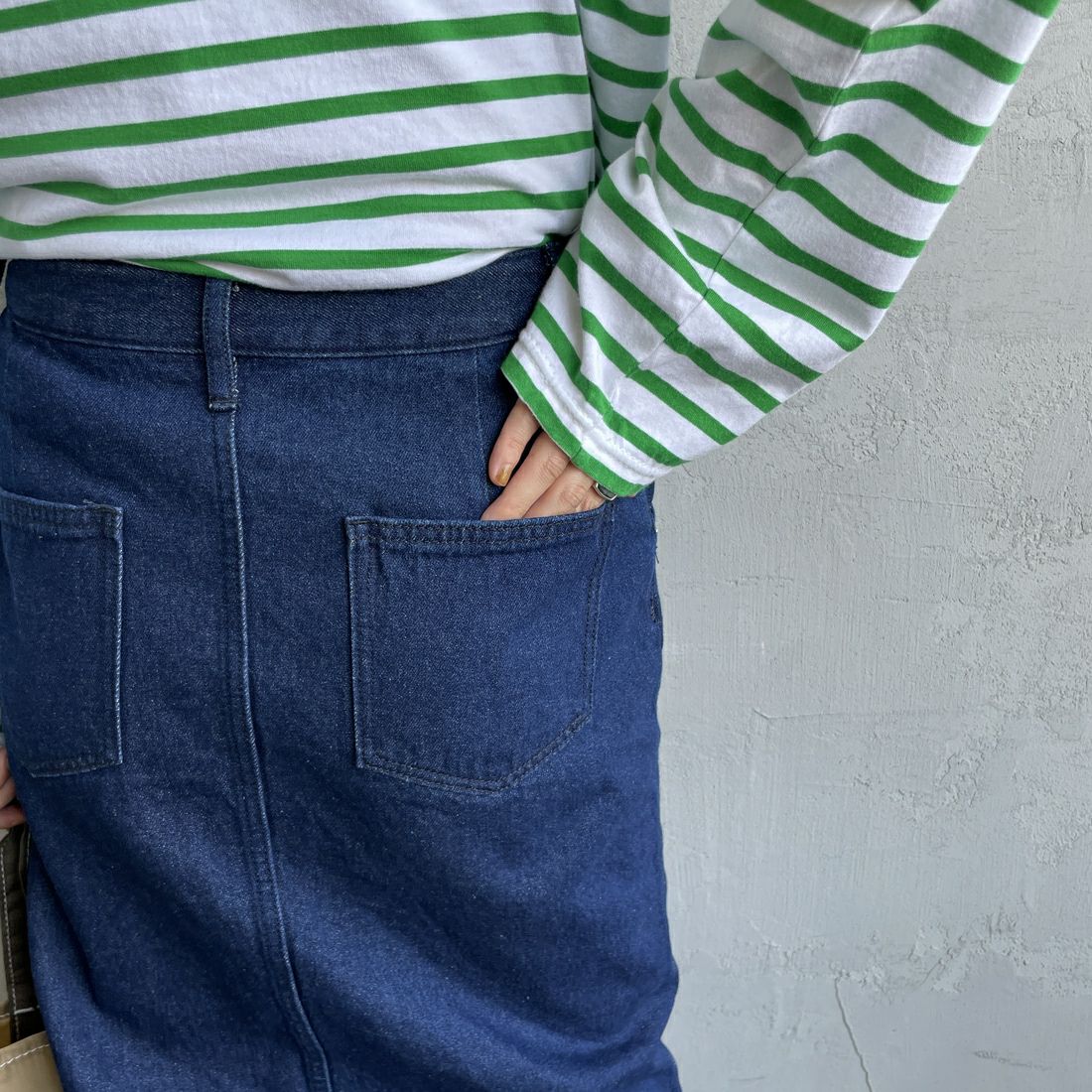 Jeans Factory Clothes [ジーンズファクトリークローズ] コットンデニムナロースカート [JFC-254-066] ONE WASH	&&モデル身長：158cm 着用サイズ：S&&