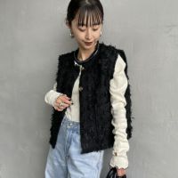 09 BLACK&&モデル身長：150cm 着用サイズ：F&&