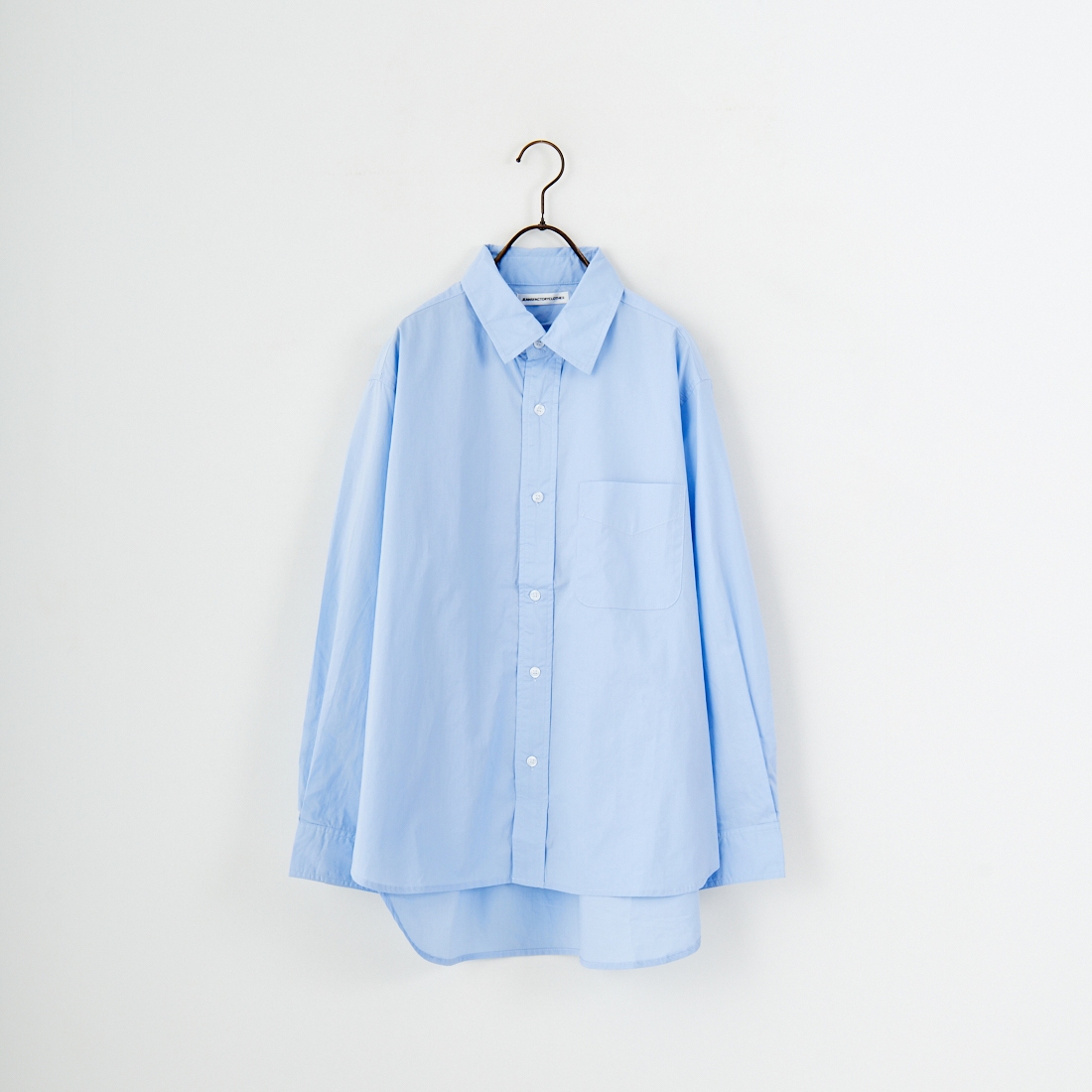 Jeans Factory Clothes [ジーンズファクトリークローズ] メンズライクオーバーサイズシャツ [JFC-253-082] BLUE &&モデル身長：162cm 着用サイズ：F&&