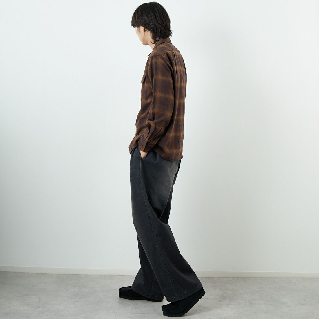 PENDLETON [ペンドルトン] オープンカラーシャツ [5475-1000] 13 BRN/BEG &&モデル身長：179cm 着用サイズ：M&&
