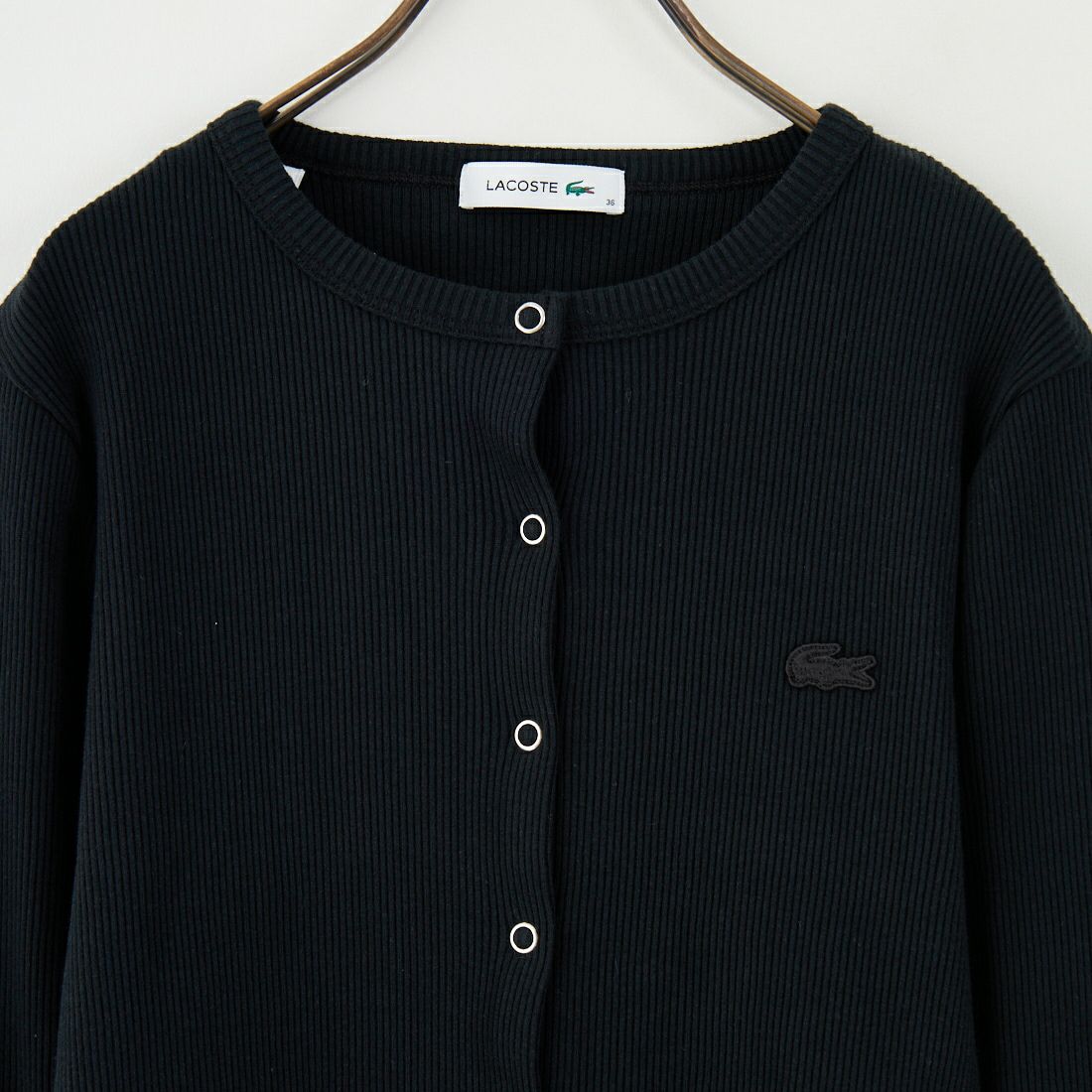 LACOSTE [ラコステ] リブジャージカーディガン [SF010] 031 BLACK