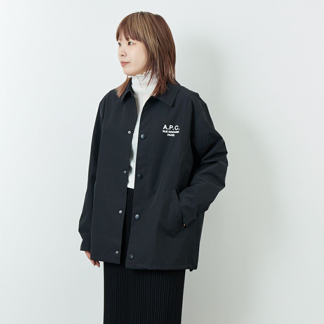 A.P.C. [アー・ペー・セー] Raymond ブルゾン [BLOUSON-RAYMOND] 99 NOIR &&モデル身長：167cm 着用サイズ：XS&&