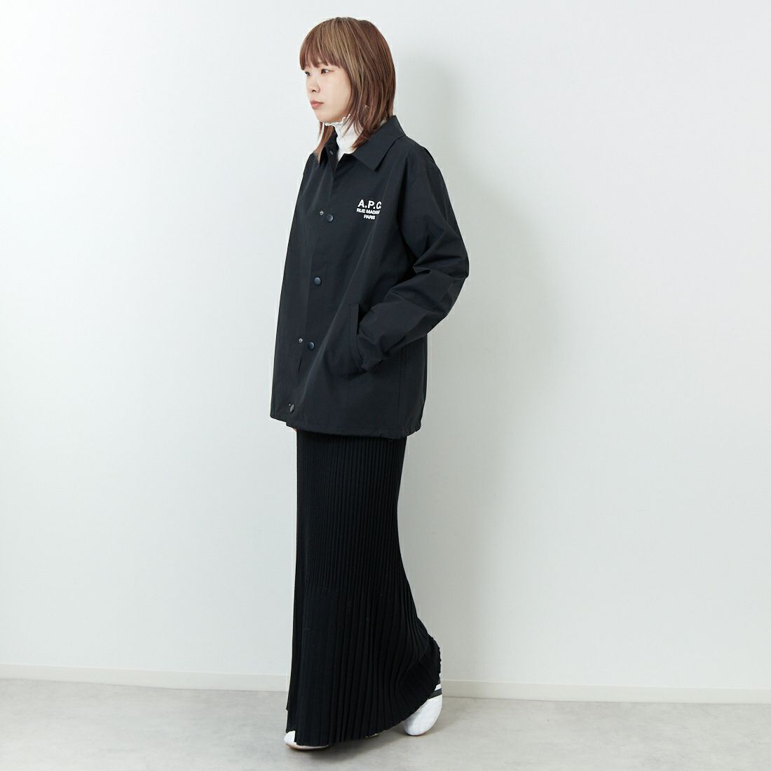 A.P.C. [アー・ペー・セー] Raymond ブルゾン [BLOUSON-RAYMOND] 99 NOIR &&モデル身長：167cm 着用サイズ：XS&&