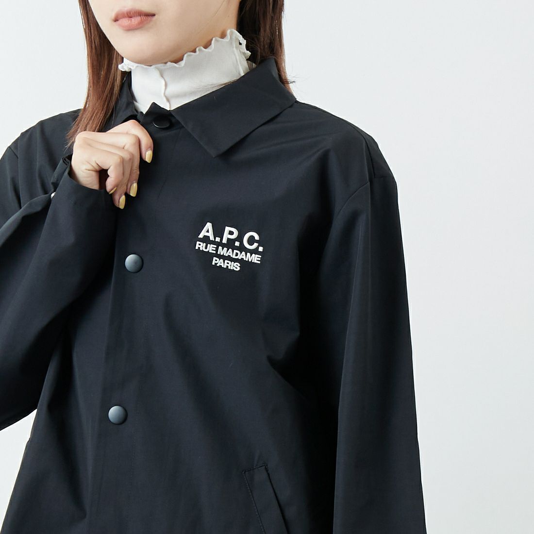 A.P.C. [アー・ペー・セー] Raymond ブルゾン [BLOUSON-RAYMOND] 99 NOIR &&モデル身長：167cm 着用サイズ：XS&&