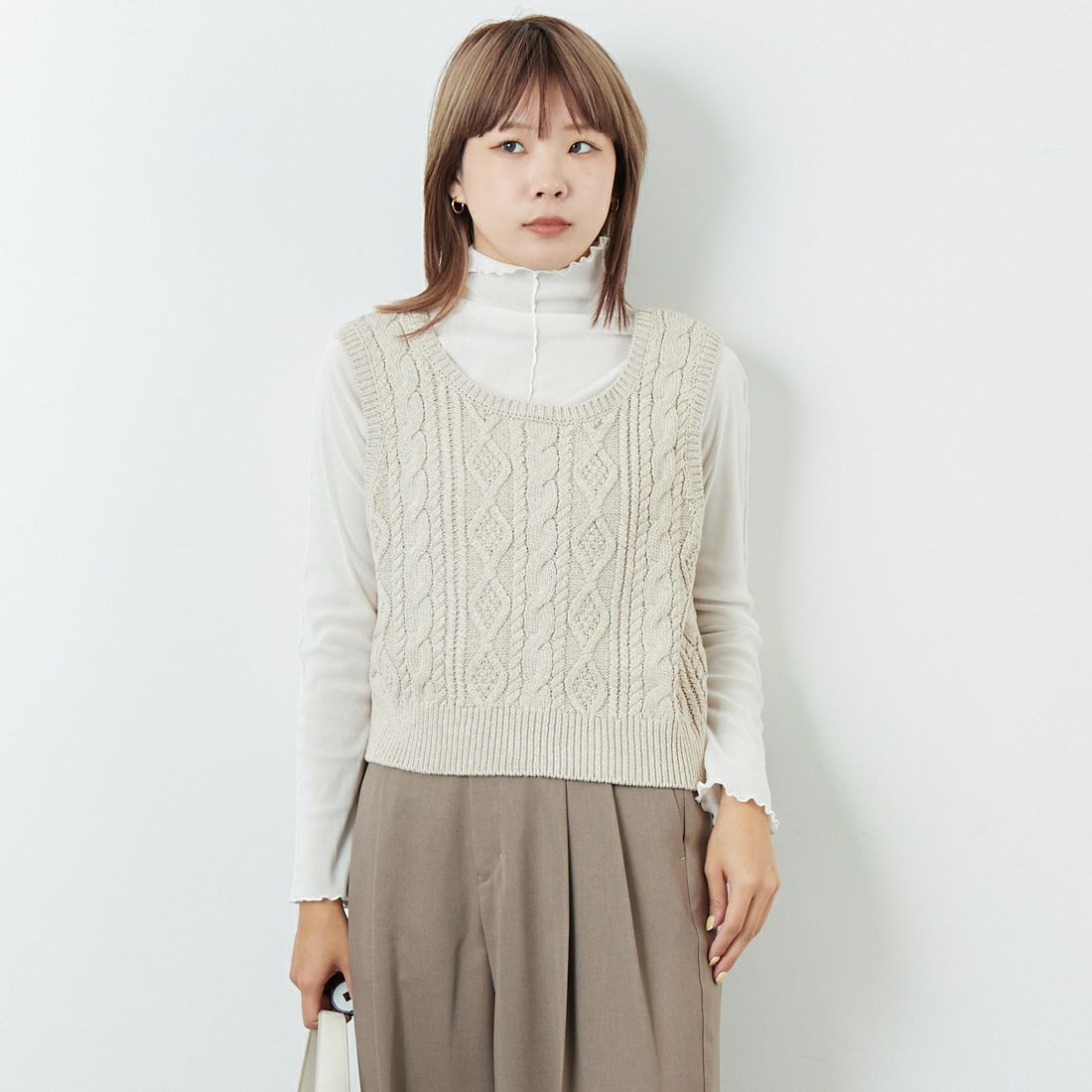 Jf Ready Made [ジェイエフレディメイド] 2WAYケーブルニットベスト