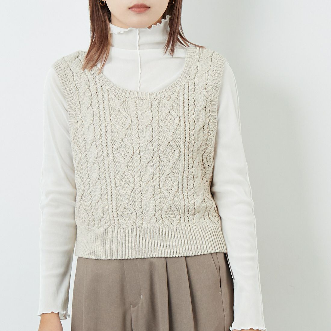 Jf Ready Made [ジェイエフレディメイド] 2WAYケーブルニットベスト