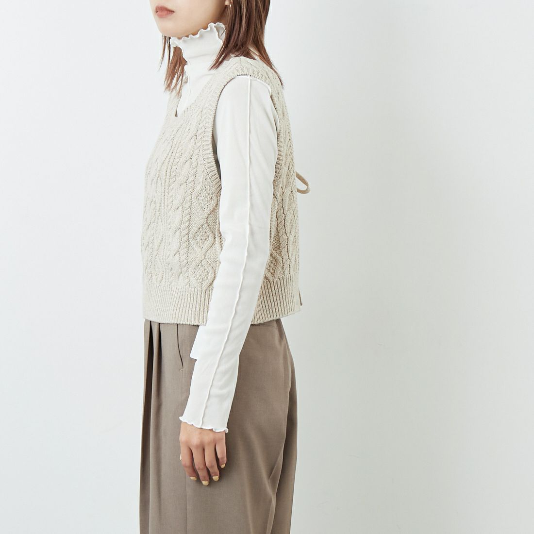 Jf Ready Made [ジェイエフレディメイド] 2WAYケーブルニットベスト