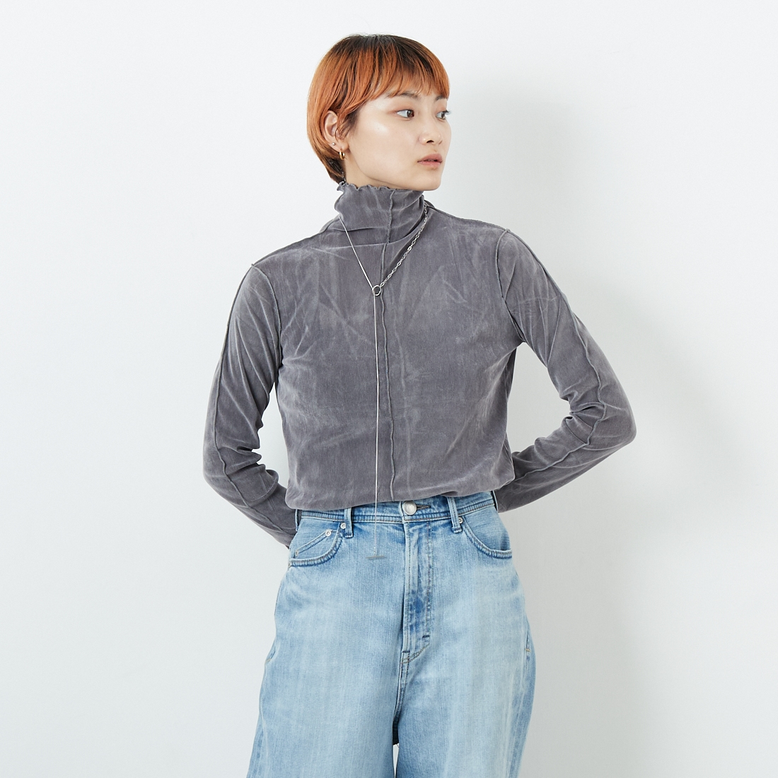 805 ｸﾞﾚｲ&&モデル身長：160cm 着用サイズ：F&&