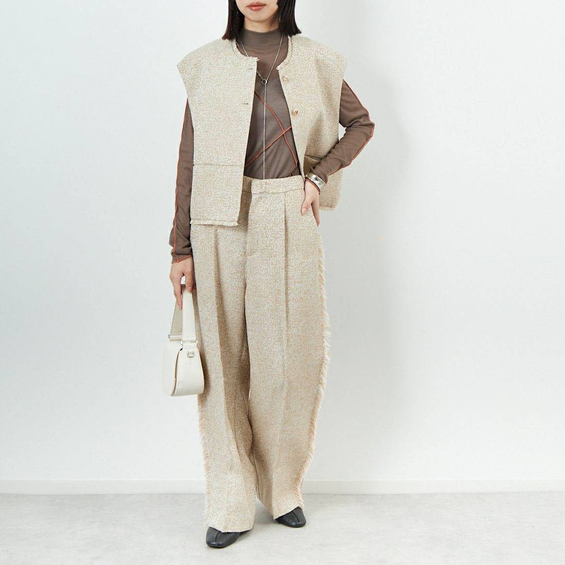 CHIGNON [シニヨン] ツイードフリンジパンツ [3654-038MK