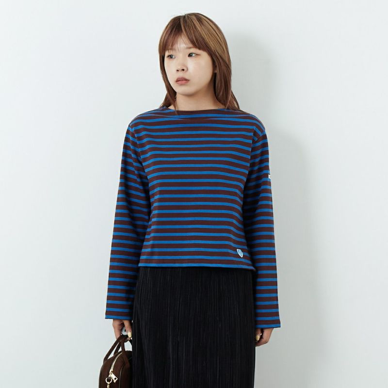 ORCIVAL [オーシバル] シースルーボートネックボーダーカットソー [OR