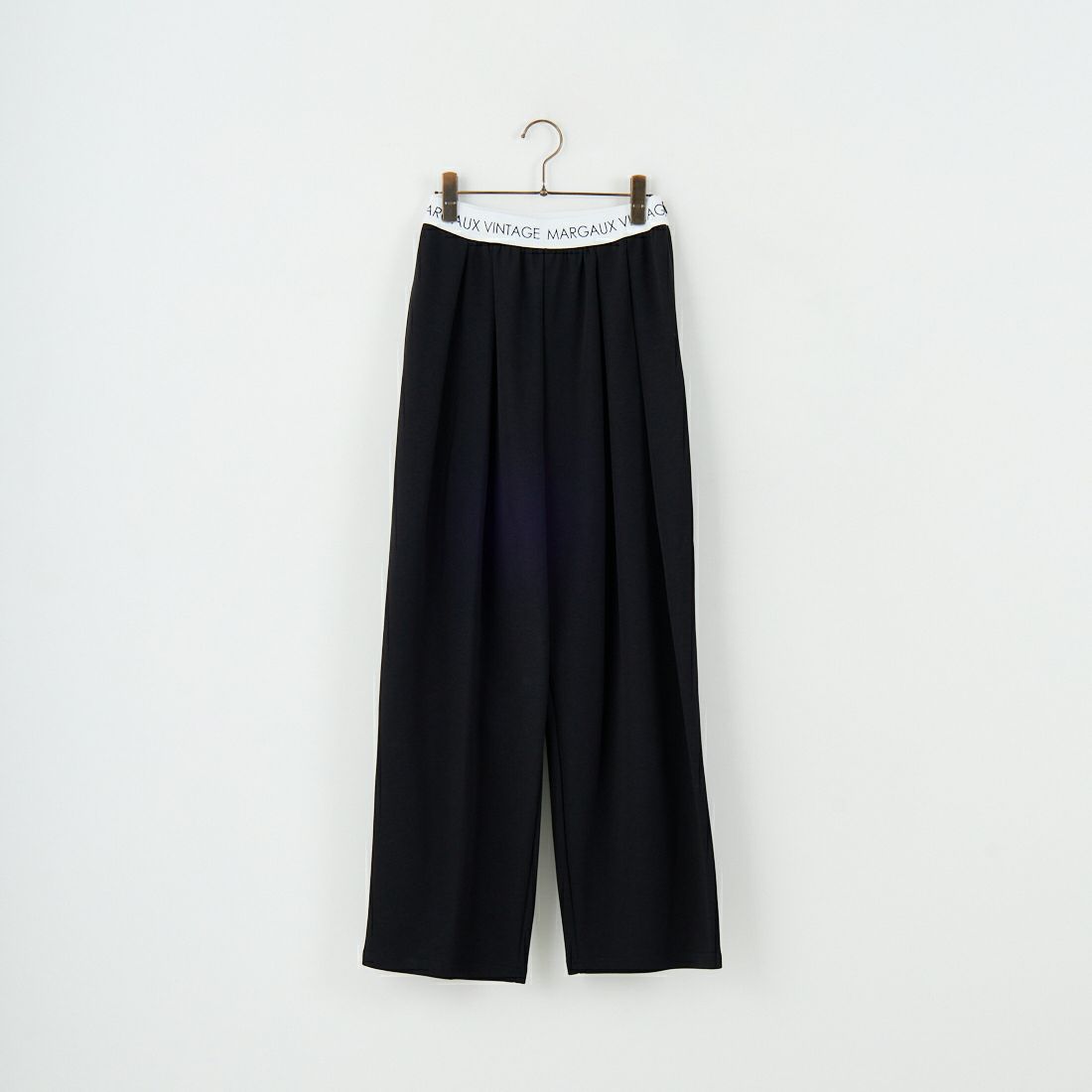 Margaux vintage [マルゴーヴィンテージ] ロゴウエストゴムタックパンツ [MG-PT-25084-A] BLACK