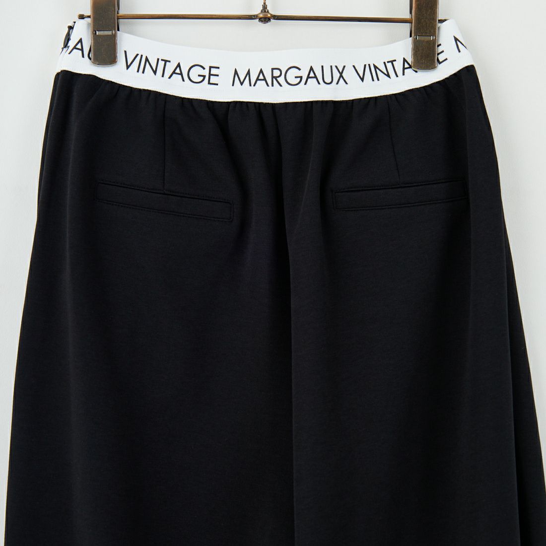Margaux vintage [マルゴーヴィンテージ] ロゴウエストゴムタックパンツ [MG-PT-25084-A] BLACK