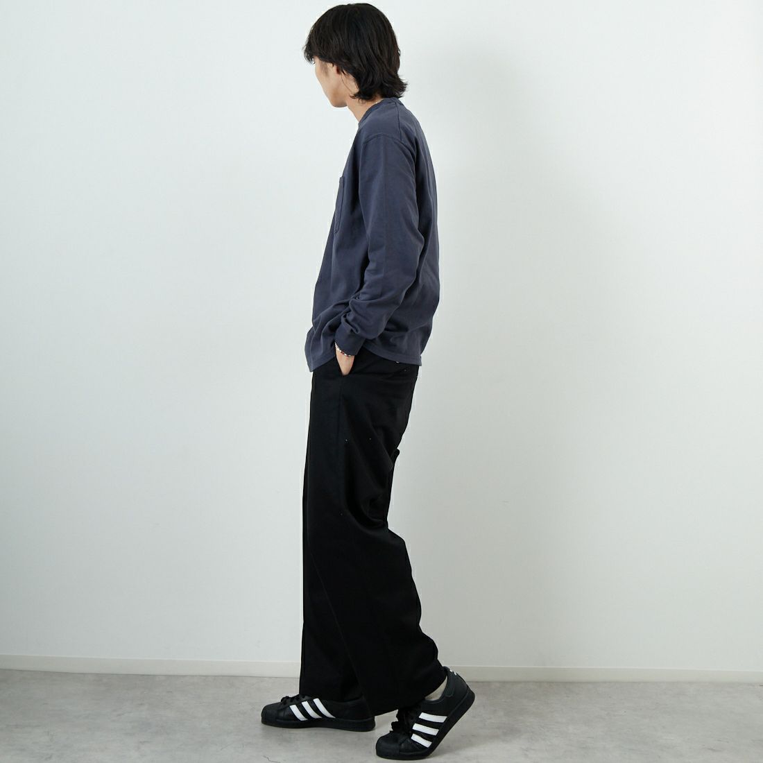 THE NORTH FACE PURPLE LABEL [ザ ノースフェイス パープルレーベル] クールマックス チノフィールドワークパンツ [N25FC033] K BLACK &&モデル身長：179cm 着用サイズ：32&&