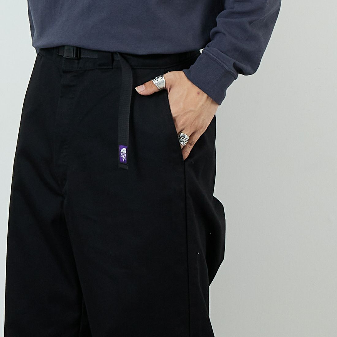 THE NORTH FACE PURPLE LABEL [ザ ノースフェイス パープルレーベル] クールマックス チノフィールドワークパンツ [N25FC033] K BLACK &&モデル身長：179cm 着用サイズ：32&&