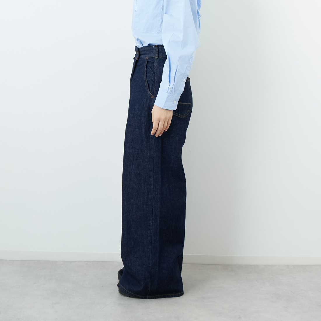 SOMETHING [サムシング] ラップワイドパンツ [SA1105] 00 O.W &&モデル身長：162cm 着用サイズ：XS&&