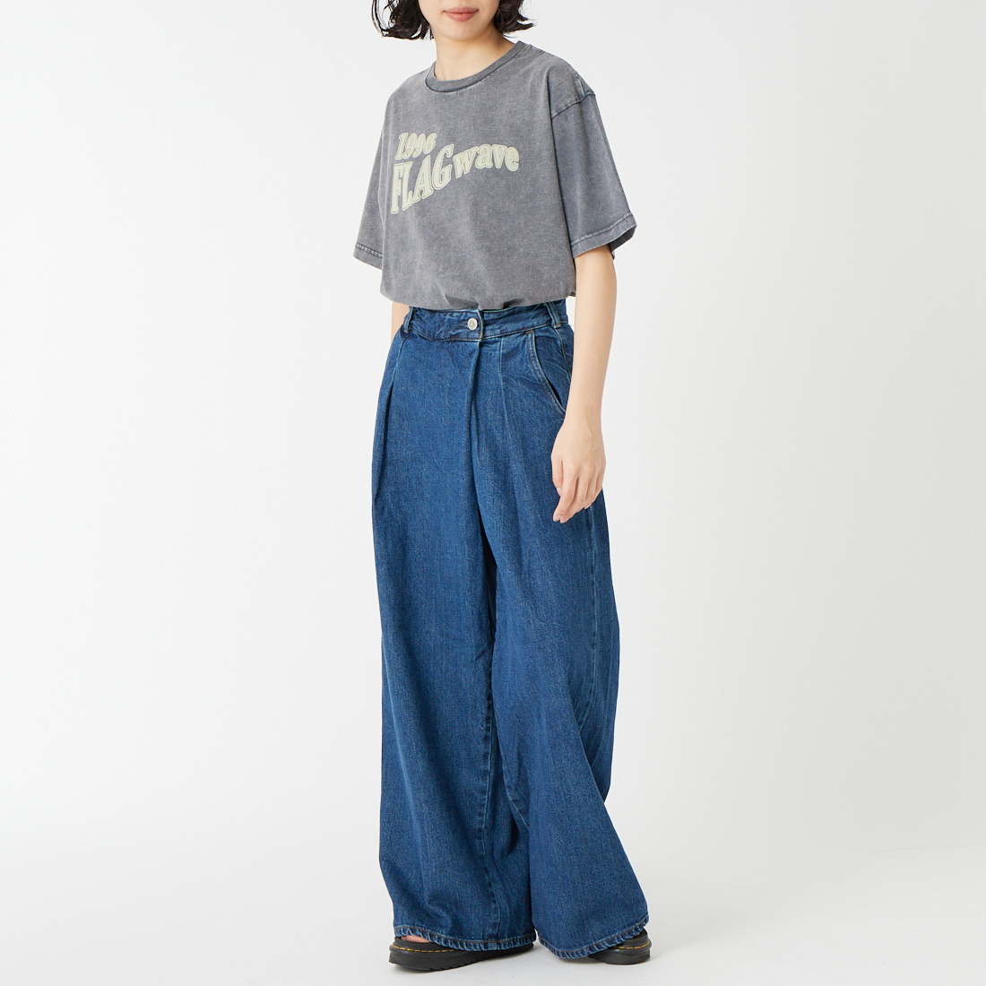 SOMETHING [サムシング] ラップワイドパンツ [SA1105] 83 BLACK