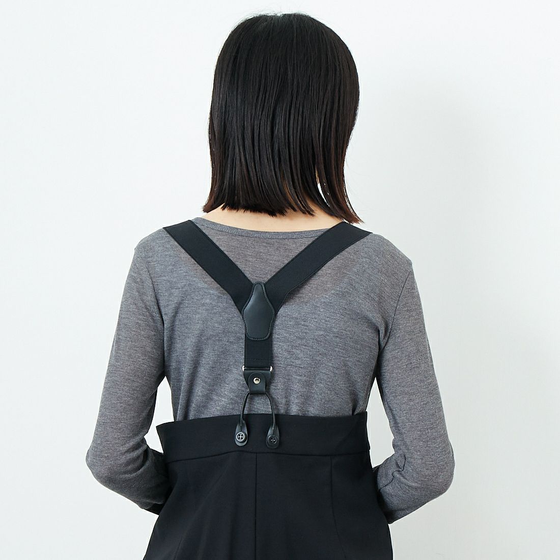 Jeans Factory Clothes [ジーンズファクトリークローズ] ﾊｲｳｴｽﾄｻｽﾍﾟﾝﾀﾞｰﾊﾟﾝﾂ [21256052] 004 ﾌﾞﾗｯｸ &&モデル身長：162cm 着用サイズ：F&&