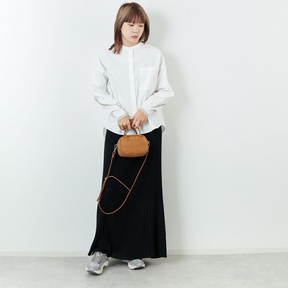 Jf Ready Made [ジェイエフレディメイド] TC起毛 バックヨークテープブラウス [4225617] ｵﾌﾎﾜｲﾄ?&&モデル身長：167cm 着用サイズ：F&&