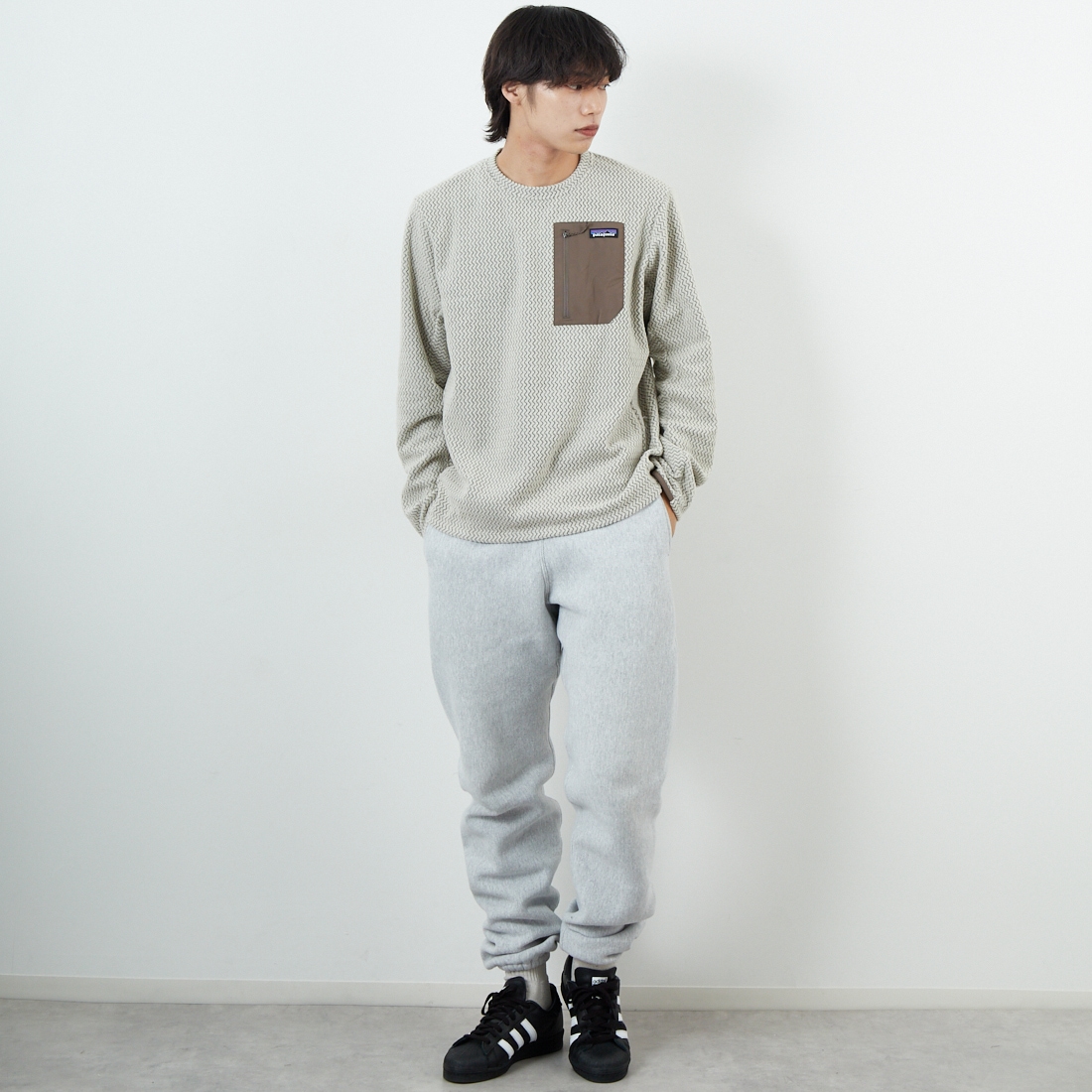 patagonia [パタゴニア] メンズ R1 エア・クルー [40236] PLCN &&モデル身長：179cm 着用サイズ：L&&