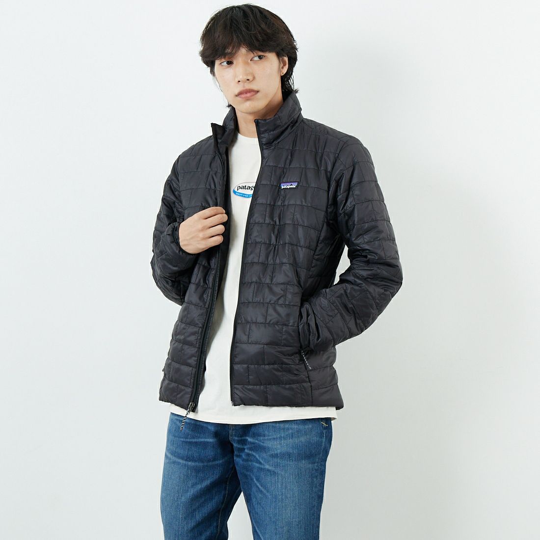patagonia [パタゴニア] メンズ ナノパフジャケット [84213] BLK &&モデル身長：179cm 着用サイズ：M&&