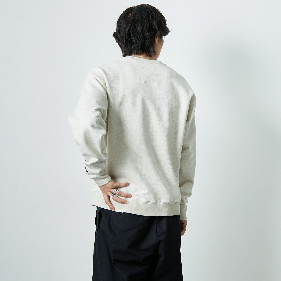 Maison MIHARA YASUHIRO [メゾン ミハラヤスヒロ] エンベリッシュド ダメージプルオーバー [J15PO723] WHITE &&モデル身長：179cm 着用サイズ：44&&
