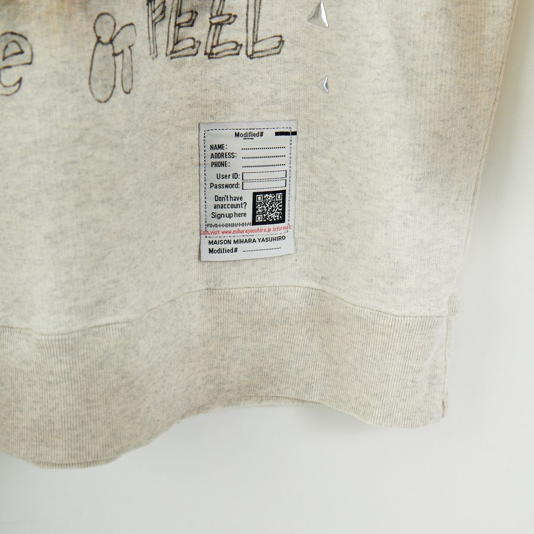 Maison MIHARA YASUHIRO [メゾン ミハラヤスヒロ] エンベリッシュド ダメージプルオーバー [J15PO723] WHITE
